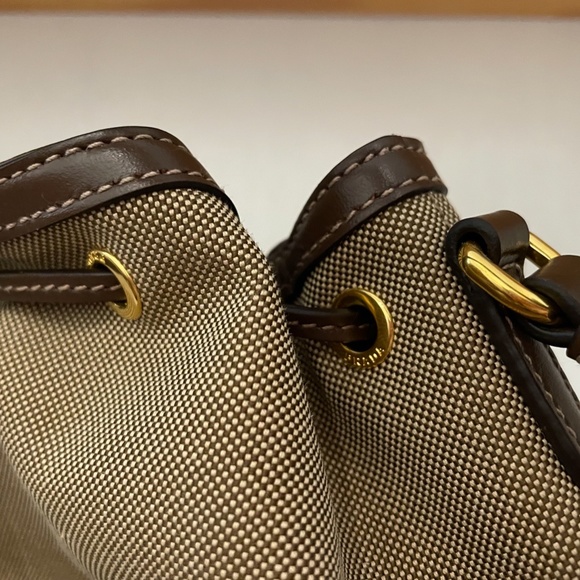 Prada Logo Drawstring Canvas Bucket Bag - Picture 5 of 8